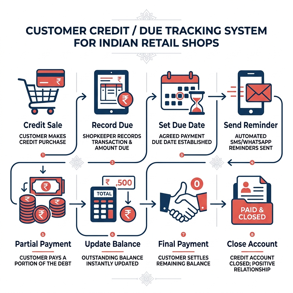 Customer credit and due tracking system